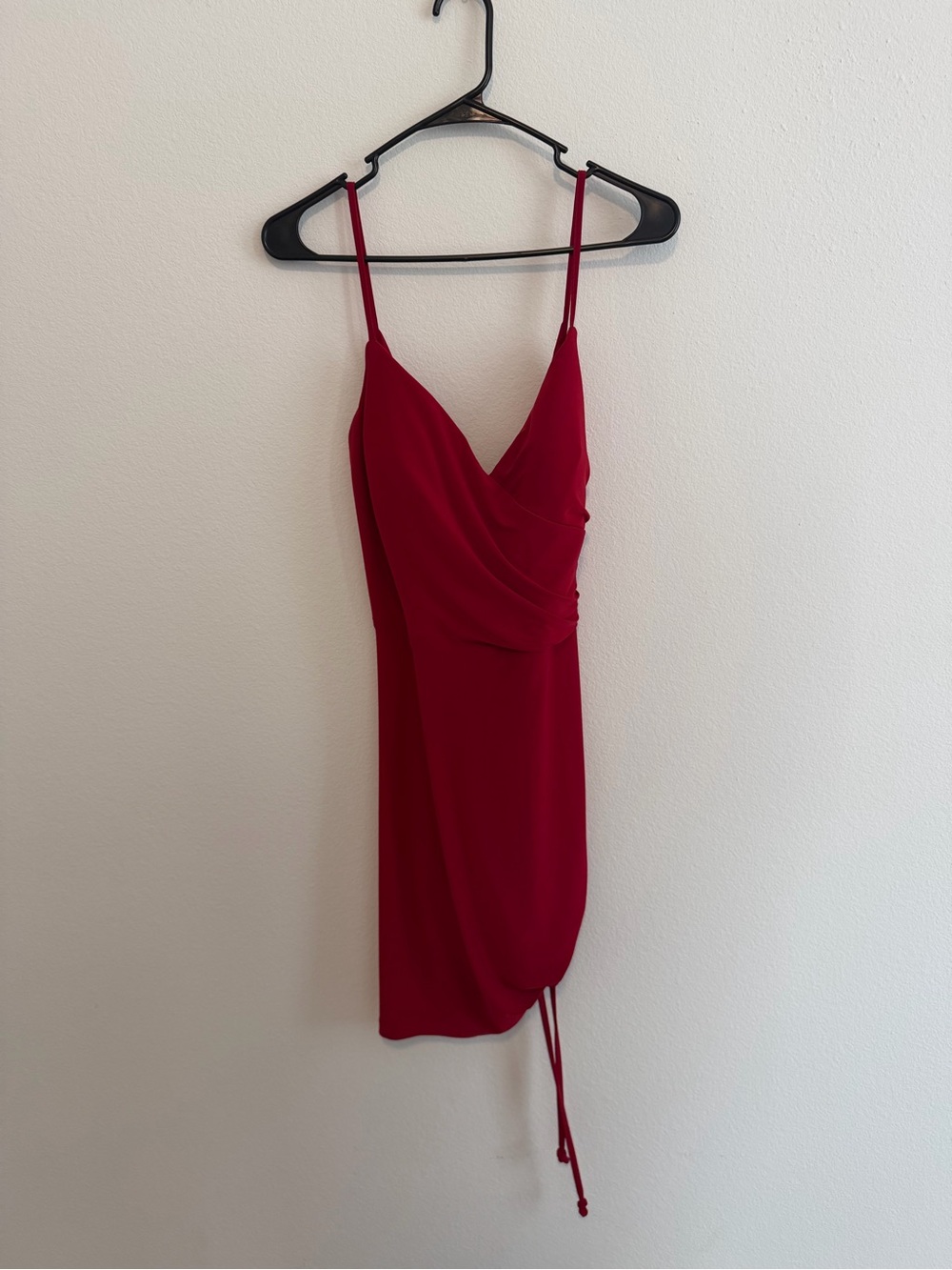 Morgan & Co. Red Spaghetti-Strap V-Neck Mini Dress